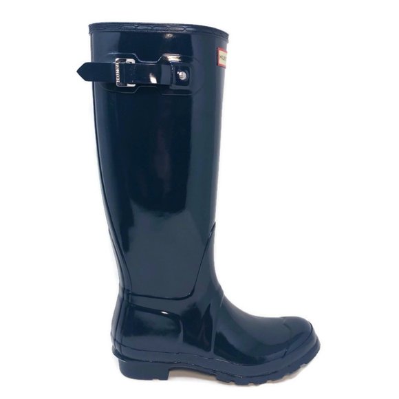 Hunter Original Adjustable Gloss Rain Boot Navy - Picture 5 of 8